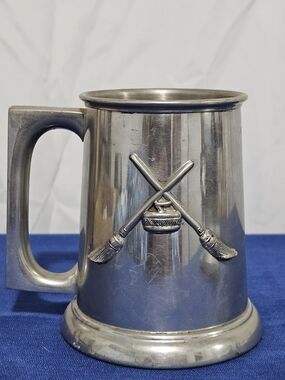 Pewter Tankard With Curling Brooms And Rock